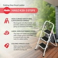 thumbnail image 2 of Hailo K20 3-Step Folding Ladder with Sturdy Steel Frame, 330 lb Capacity, Silver, 2 of 11
