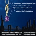 thumbnail image 2 of Gem Stone King 10K Yellow Gold Purple Amethyst and Lab Grown Diamond Pendant Necklace for Women | 0.67 Cttw | Gemstone February Birthstone | Pear Shape 7X5MM | With 18 inch Chain, 2 of 6