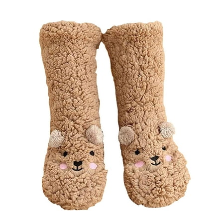 

Megawheels Fuzzy Warm Slipper Socks | Cute Bear Plush Thick Winter Socks | Cold Weather Socks for Women Girls Friends for Keeping Warm