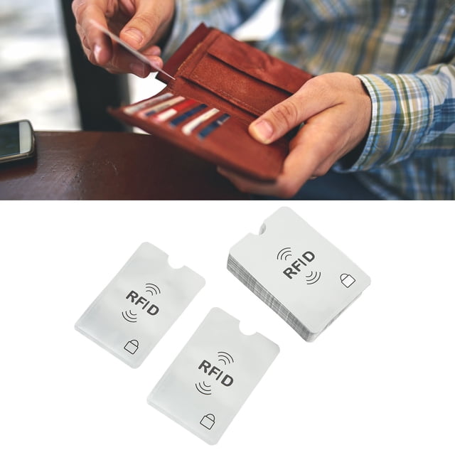 Titular de almacenamiento de tarjetas, 100PCS Titular de la tarjeta Protector de tarjeta RFID de aluminio Titular de la tarjeta RFID Impulsado por el rendimiento