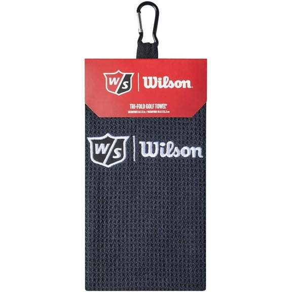 Wilson Staff Microfiber Tri-fold Towel 2022 (Black, 16" x 21") Golf NEW