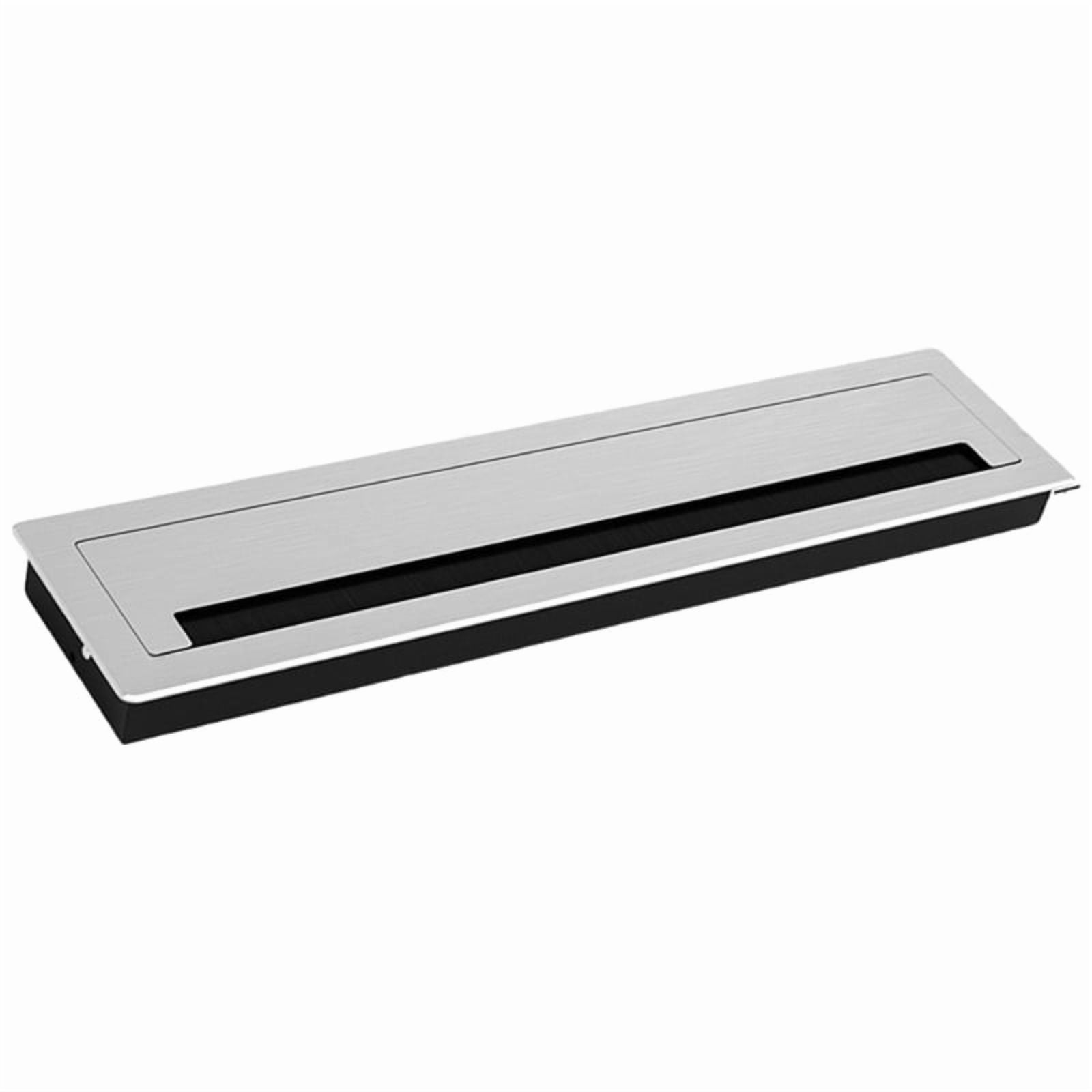 Aluminum Desk Cable Management Grommets with Brush Rectangular Metal Cord Hole Cover Upgrades for Office Computer Table