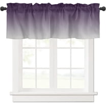 Curtain Valance for Windows Purple and Grey Ombre Rod Pocket Valance Window Treatments 1 Panel Gradient Gradual Color Short Curtains for Kitchen Windows Bathroom Bedroom 54x18 inch