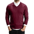 thumbnail image 5 of yillto Men's V Neck Sweater Knit Fall Winter Casual Lightweight Long Sleeve Warm Sweaters Clothes, 5 of 6