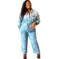 thumbnail image 3 of Women's Plus Size Denim Jumpsuit, 3 of 5