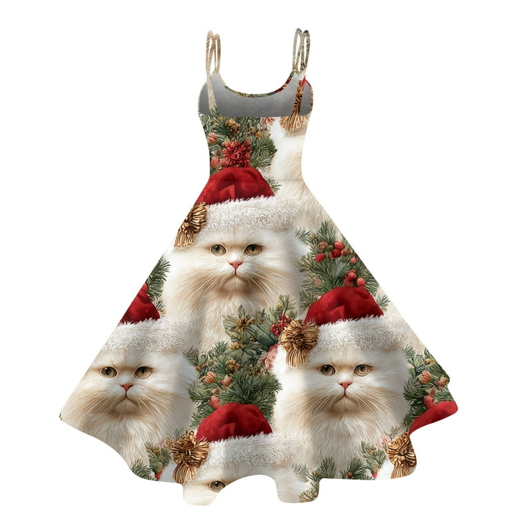 SAATLERI Christmas Fall Dresses for Women 2025 Cute Santa Claus
