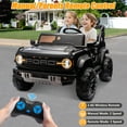 thumbnail image 3 of 24V 2 Seater Ride on Electric Car for Kid, Licensed Ford Bronco Ride on Toy for Big Kid, Toddler Truck Car with FM Radio, Bluetooth LED Light, Gift for Boys Girls 3-8 Years, Black, 3 of 8