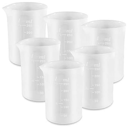 

6 PCS 250 Ml Silicone Measuring Cups for Resin Cups Glue Tools Precise Scale Resin DIY Craft Jewelry Making