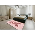 thumbnail image 5 of Ahgly Company Machine Washable Indoor Round Transitional Light Rose Pink Area Rugs, 3' Round, 5 of 7