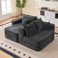 thumbnail image 6 of Timbernest 104" Chenille Cloud Couch with Chaise, L Shaped Sectional Sofa for Living Room, Modern Modular Corner Sofa with Deep Seat, Black, 6 of 12