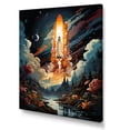 thumbnail image 2 of Designart "Rhythmic Rocketship II" Rocketship Canvas Print, 2 of 5