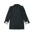 thumbnail image 5 of Holzkary Blazers for Women Casual Oversized Open Front 3/4 Sleeve Jackets Work Office Business Suit Blazer 2025 Women's Button Business Slim Fit Three Quarter Sleeve Rolled Edge Dark Grey 3Xl, 5 of 6