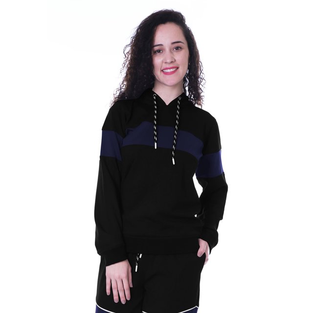 Moomaya Hoodie Décontracté Uni à Manches Longues Pull Colorblock Jogger Top Sweatshirt