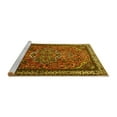 thumbnail image 2 of Ahgly Company Machine Washable Indoor Square Medallion Yellow Traditional Area Rugs, 3' Square, 2 of 4