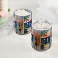 thumbnail image 2 of Yayeee 2 Pack Qtip Holder Bathroom Cotton Swab Canister with Lid Clear Dispenser Set, Colorful Seaside, 2 of 6