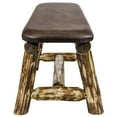 thumbnail image 4 of Glacier Country Collection Plank Style Bench, 45 Inch w/ Saddle Upholstery, 4 of 4