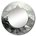 thumbnail image 2 of Designart "Snow-Covered Mountain Peak" Mountains Rund Mirror For Wall Decor - Large Grey Round Printed Mirror -Traditional Round Living Room Mirror - 29" x 29", 2 of 6