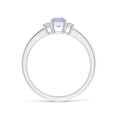 thumbnail image 2 of ANGARA Natural Tanzanite and Diamond Three Stone Ring in 14K White Gold for Women (Size-6x4mm) | December Birthstone, Birthday, Anniversary, Jewelry Gift for Women | Natural Tanzanite Ring, 2 of 9