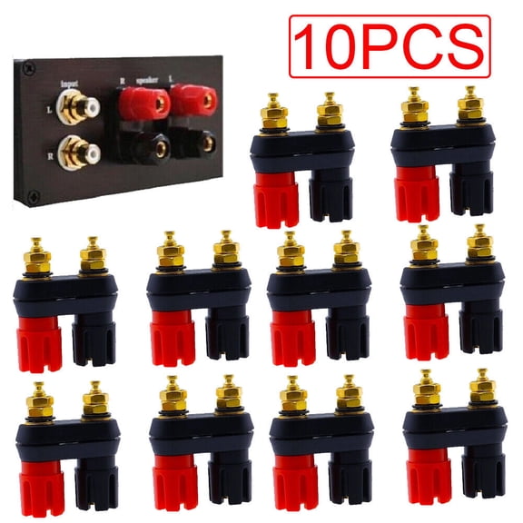 10pcs Speaker Amplifier Terminal Binding Post Dual 2 ways Banana Plug Jack