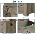 thumbnail image 3 of 23.6 Inch Storage Bench, Wooden Toy Chest with Safety Hinge, Multi Functional Entryway and Living Room Storage, Easy Assembly, Frosted White Washed Gray Retro Color, 3 of 9