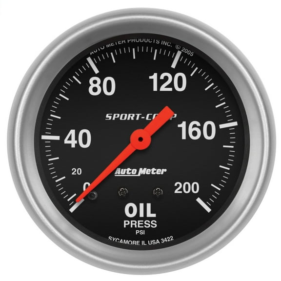 AutoMeter 3422 Sport-Comp Mechanical Oil Pressure Gauge