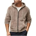 thumbnail image 1 of Mens Fleece Jacket, Hooded Pullover with Zipper and Fleece Lining, 1 of 9