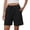 Black, variant on High Waist Tie Shorts - Women's Summer Casual Drawstring Shorts with Pockets, Comfortable Loose Fit Bermuda Length (White | S)