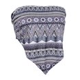 thumbnail image 1 of Boho Ladies Strapless Bandeau Estampado con cordones Bowknot Backless Wrap Tank Chaleco Gris negro Salvador Chaleco superior de tubo de mujer, 1 of 8