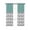 Gray turquoise, variant on Grey Chevron Blackout Curtains, Light Blocking Print Window Curtains, Geometric Turquoise Print Wavy Striped White Thermal Insulated Window Drapes for Living Room 2 Panels, 104"W x 52"L