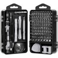 thumbnail image 1 of 135 en 1 Mini destornillador magnético de precisión - Kit de herramientas de reparación para iPhone, computadora portátil, reloj con organizador de almacenamiento, negro, 1 of 4