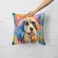 thumbnail image 4 of Afghan Hound Hippie Dawg Fabric Decorative Pillow 18 in x 18 in, 4 of 5