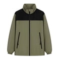 thumbnail image 2 of Lmueinov Women Windbreaker Jacket with Zip Pockets Full Zip Up Vintage Color Block Rain Jacket Windproof Lightweight Hiking Jacket Outdoor Casual Coat M-4XL, 2 of 5