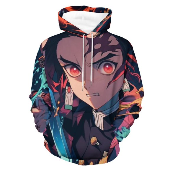 Demon Slayer Unisex Adult Hoodie Casual Hooded Sweatshirt Pullover Novelty 3D Printed Sweater Jacket S