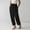 Black womens pants, variant on Usmixi Womens Loose Straight Leg Pants Casual Solid High Waist Plus Size Trousers Comfy Breathable Cotton Linen Leisure Wear Belt Long Pants with Pocket Black XXL