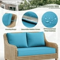 thumbnail image 3 of Pakunoda Outdoor Loveseat Cushion Set 46 x 26 Inch, Water Repellent, Fade Resistant, Patio Loveseat Replacement Cushions for Couch Bench and Swing, Lake Blue, 3 of 5