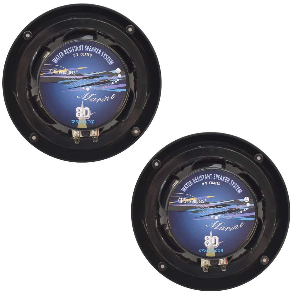 CPS Boat Coaxial Speakers CPS650CXB | 2-Way 80W 6.5 Inch Black (Pair) - image 2 of 4
