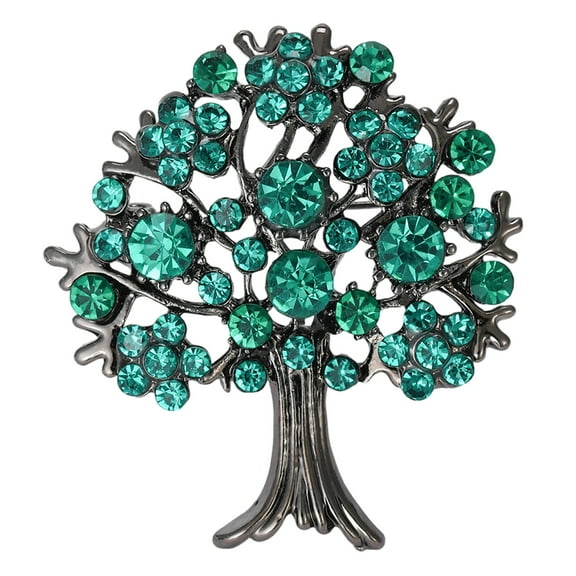 URTERYSER Elegant Trees Of Life Brooch Pin Distinctive Trees of Life Clothing Lapel Pin Essential Fashion Brooch Accessory Green