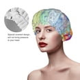 thumbnail image 4 of Kdxio Spring Flower Seasonal Print Shower Cap for Women,Elastic and Reusable,Double Waterproof Layers Bathing Hat, 4 of 9
