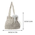thumbnail image 2 of Bolso de mano con estampado de flores para mujer, bolso sencillo de lona con cordón, bolso diario para mujer, 2 of 8