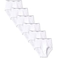 thumbnail image 4 of Fruit of the Loom Men's Cotton White Briefs, Extended Sizes, 6 Pack, 4 of 6