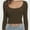 Chocolate, variant on Womens Long Sleeve Shirts Square Neck Tops Fitted Casual Basic Tees Slim Fit Fall Outfits Fashion Clothes