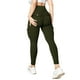 thumbnail image 1 of Gibobby Pantalones de yoga Pantalones pierna sólidos con cintura ancha básica yoga(Verde， XL), 1 of 5