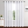 thumbnail image 2 of XWZO White Sheer Curtains 84 Inch Length 2 Panels Set with Tiebacks, Grommet Semi Transparent Light Filtering Voile Window Cortina Drapes for Bedroom Living Room, W52 x L84, 2 of 11