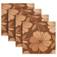 thumbnail image 2 of Iauyy Satin Napkins Set of 4- Brown Floral Line Art DIY Printing Decoration Cloth Napkin- Easy Care for Home/Party, 2 of 8