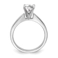 thumbnail image 2 of Solid 14k White Gold Peg Set Solitaire Engagement Ring with CZ Cubic Zirconia Size 9, 2 of 7