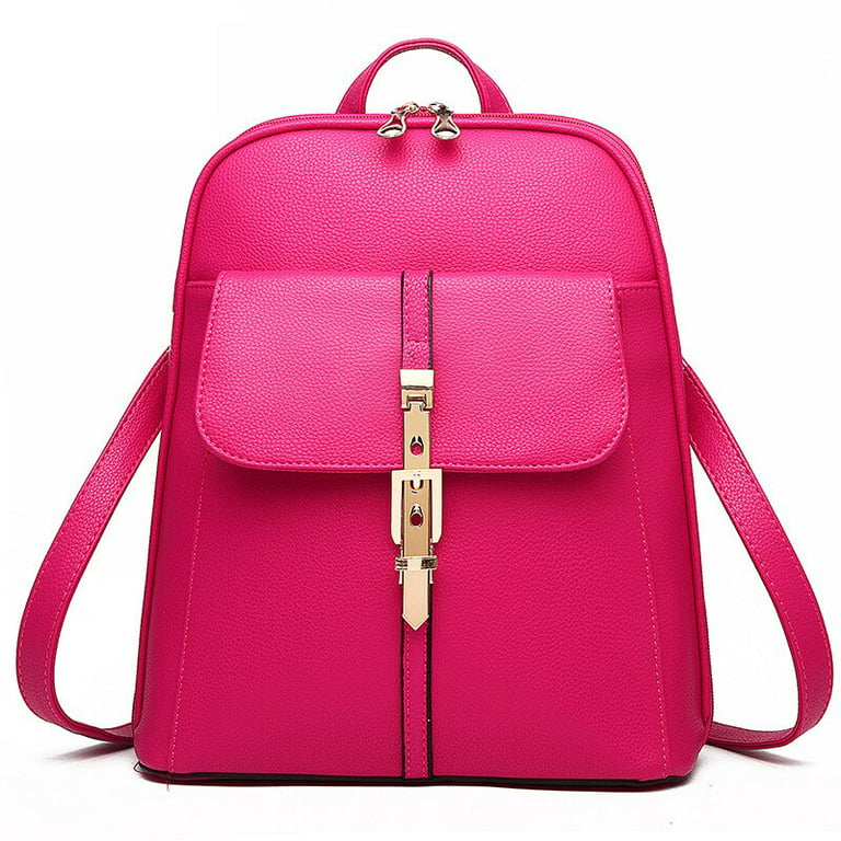 Women's 14 Colors Genuine Leather Preppy Backpack