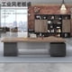 thumbnail image 5 of Dark Wood Free Shipping Office Desk L Shaped Executive Vanity Computer Desks Mid Century Wood Mesa Escritorio Office Furniture My Lux Decor Round, 5 of 30