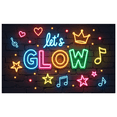 thumbnail image 2 of Neon Theme Let's Glow Banner Creative Decorative Glow in the Dark Neon Party Banner for Music Event Dance Party Kids Celebration, 2 of 7