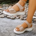 thumbnail image 4 of Flat Sandals for Women, Open-Toe Soft Sole Breathable Elastic Casual, Versatile Spring and Summer Solid Color Round-Toe Slip-On Shoes, 4 of 9