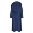 thumbnail image 4 of Spring Savings Clearance Lindreshi Fall Dresses for Women 2023 Homecoming Dresses Women Color Long Sleeved Round Neck Dress with Pocket, 4 of 6